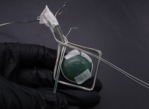 Wire-Wrapping Silver Woven Green Aventurine Pendant Tutorial 42