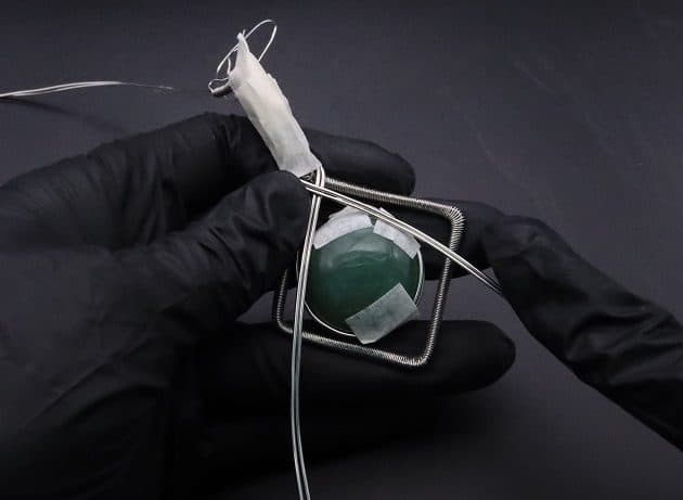 Wire-Wrapping Silver Woven Green Aventurine Pendant Tutorial 43
