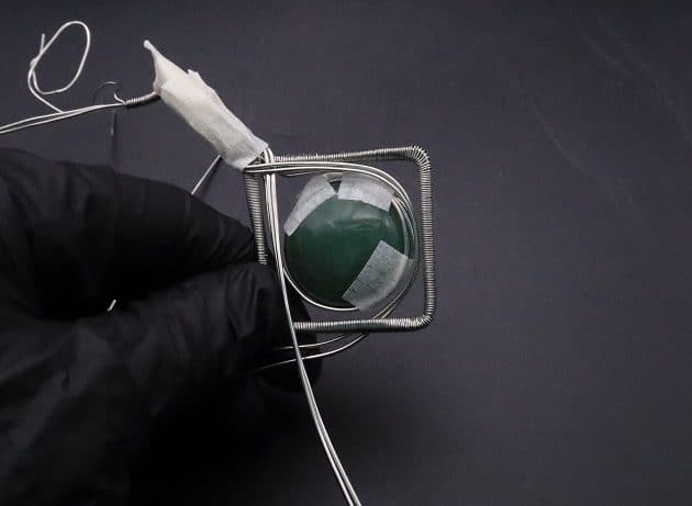Wire-Wrapping Silver Woven Green Aventurine Pendant Tutorial 44