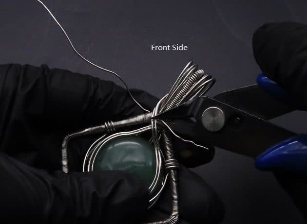 Wire-Wrapping Silver Woven Green Aventurine Pendant Tutorial 50