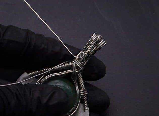 Wire-Wrapping Silver Woven Green Aventurine Pendant Tutorial 56