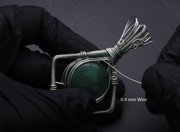 Wire-Wrapping Silver Woven Green Aventurine Pendant Tutorial 67