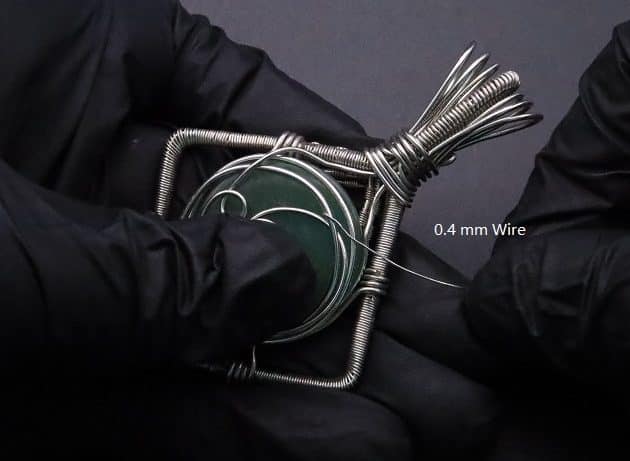 Wire-Wrapping Silver Woven Green Aventurine Pendant Tutorial 70