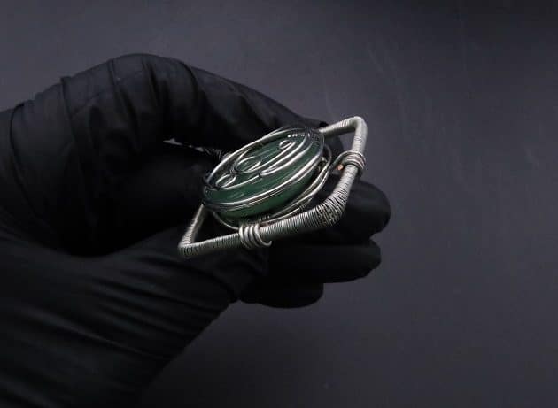 Wire-Wrapping Silver Woven Green Aventurine Pendant Tutorial 72