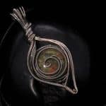 Wire-Wrapping Spiral Unakite Stone Silver Leaf Pendant Tutorial 0