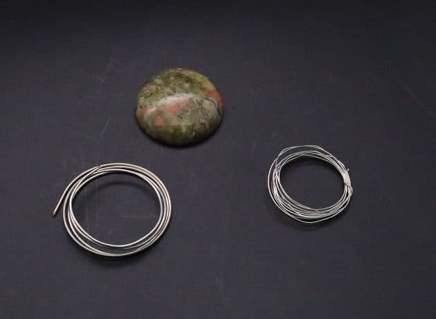 Wire-Wrapping Spiral Unakite Stone Silver Leaf Pendant Tutorial 1