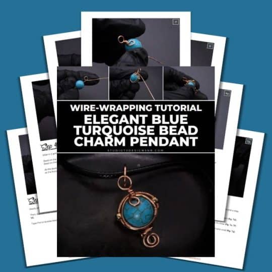 Elegant Blue Turquoise Bead Charm Pendant Tutorial-Cover