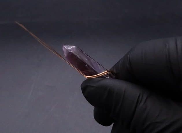 Wire-Wrapping Copper Vine Purple Crystal Point Pendant Tutorial 14