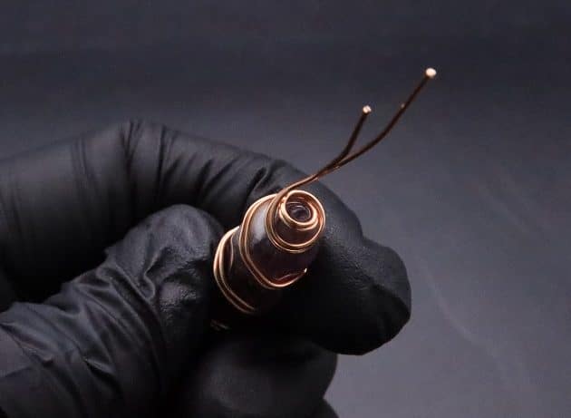 Wire-Wrapping Copper Vine Purple Crystal Point Pendant Tutorial 18