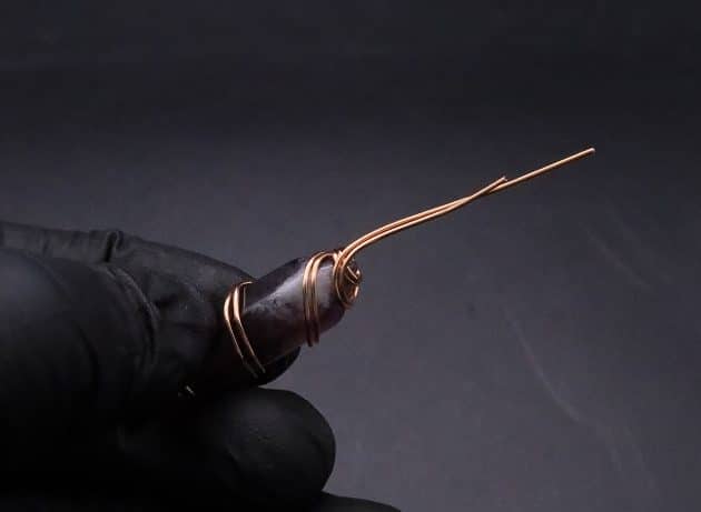 Wire-Wrapping Copper Vine Purple Crystal Point Pendant Tutorial 19