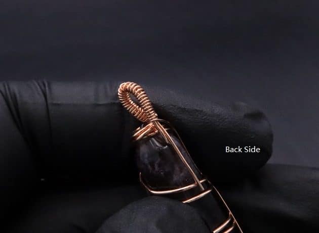 Wire-Wrapping Copper Vine Purple Crystal Point Pendant Tutorial 26