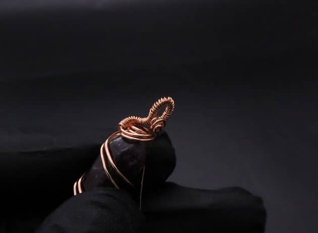 Wire-Wrapping Copper Vine Purple Crystal Point Pendant Tutorial 28