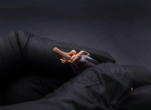 Wire-Wrapping Copper Vine Purple Crystal Point Pendant Tutorial 31