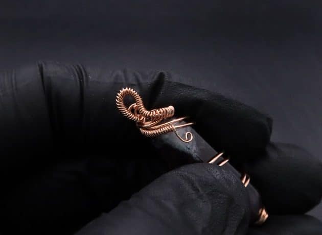 Wire-Wrapping Copper Vine Purple Crystal Point Pendant Tutorial 32