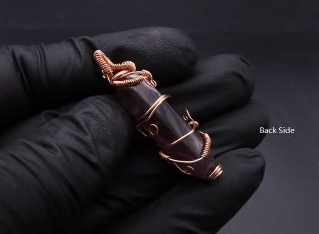 Wire-Wrapping Copper Vine Purple Crystal Point Pendant Tutorial 35