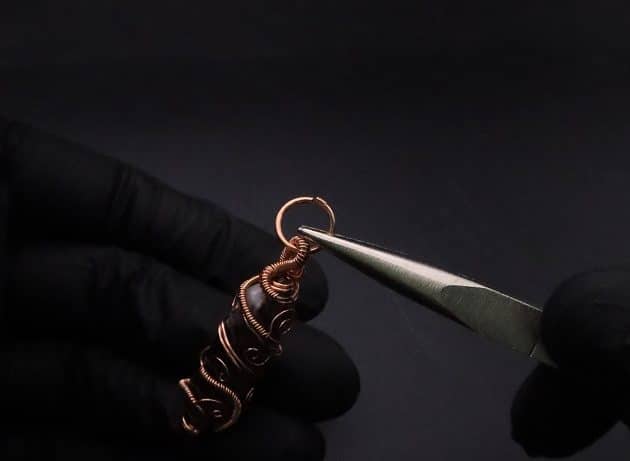 Wire-Wrapping Copper Vine Purple Crystal Point Pendant Tutorial 40