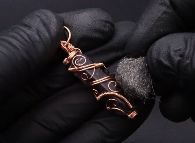 Wire-Wrapping Copper Vine Purple Crystal Point Pendant Tutorial 42