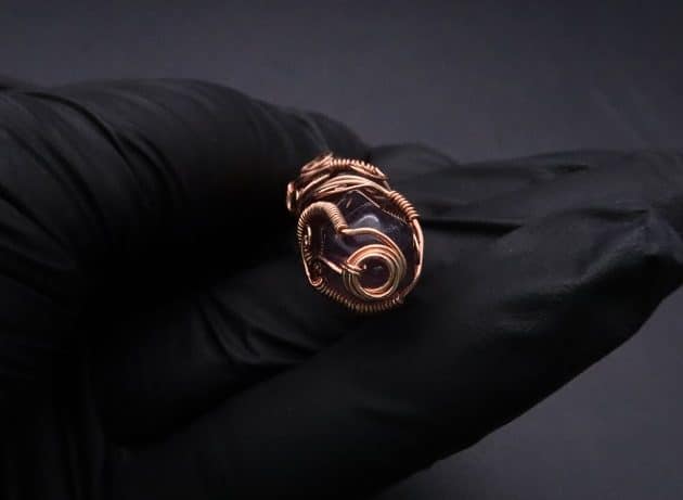 Wire-Wrapping Copper Vine Purple Crystal Point Pendant Tutorial 45
