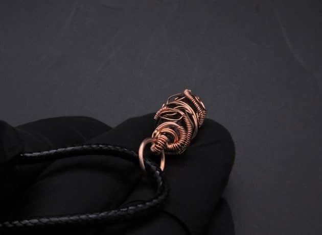 Wire-Wrapping Copper Vine Purple Crystal Point Pendant Tutorial 46