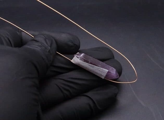 Wire-Wrapping Copper Vine Purple Crystal Point Pendant Tutorial 6