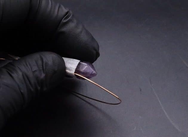 Wire-Wrapping Copper Vine Purple Crystal Point Pendant Tutorial 8