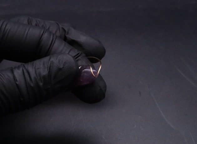 Wire-Wrapping Copper Vine Purple Crystal Point Pendant Tutorial 9