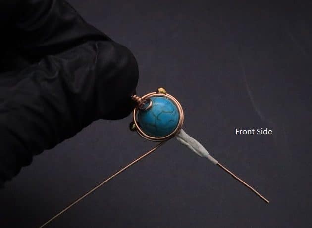 Wire-Wrapping Elegant Blue Turquoise Bead Charm Pendant Tutorial 24