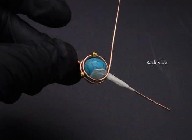 Wire-Wrapping Elegant Blue Turquoise Bead Charm Pendant Tutorial 25