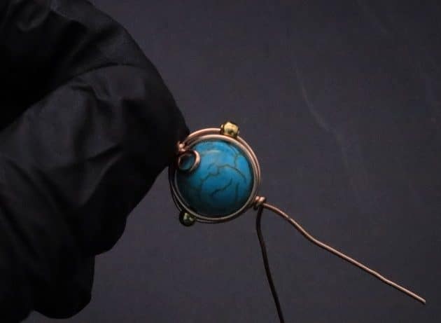 Wire-Wrapping Elegant Blue Turquoise Bead Charm Pendant Tutorial 27