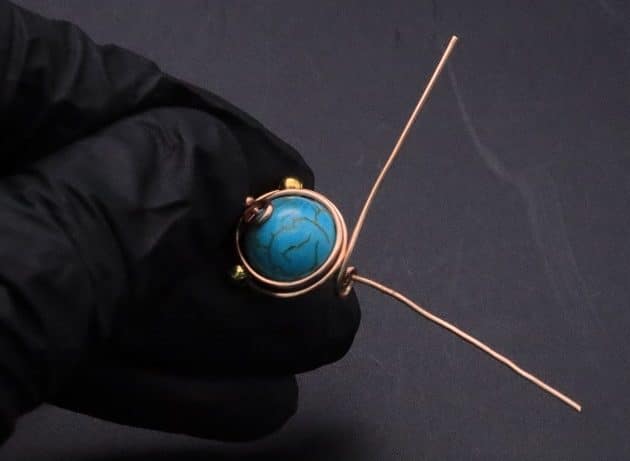 Wire-Wrapping Elegant Blue Turquoise Bead Charm Pendant Tutorial 29