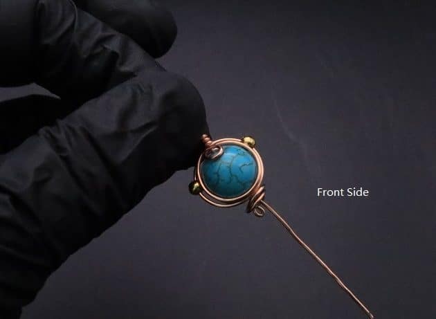 Wire-Wrapping Elegant Blue Turquoise Bead Charm Pendant Tutorial 30