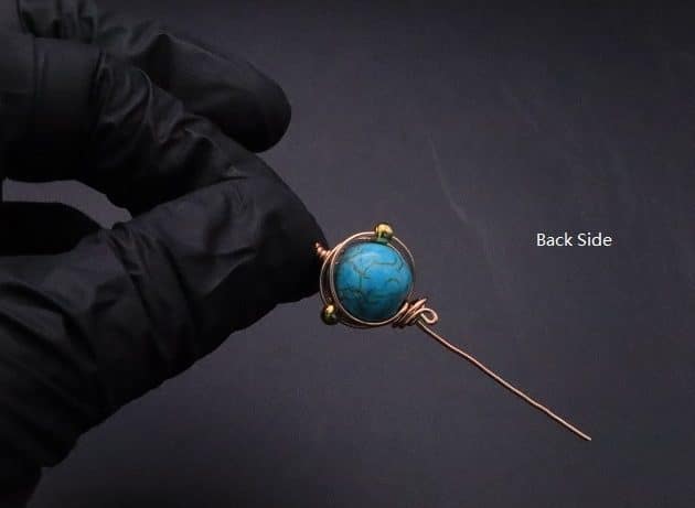 Wire-Wrapping Elegant Blue Turquoise Bead Charm Pendant Tutorial 31