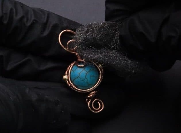Wire-Wrapping Elegant Blue Turquoise Bead Charm Pendant Tutorial 48