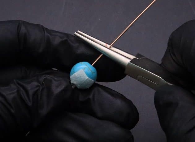 Wire-Wrapping Elegant Blue Turquoise Bead Charm Pendant Tutorial 7