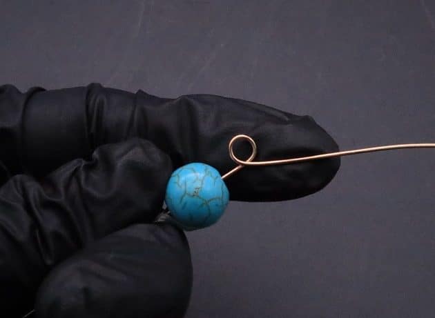 Wire-Wrapping Elegant Blue Turquoise Bead Charm Pendant Tutorial 8