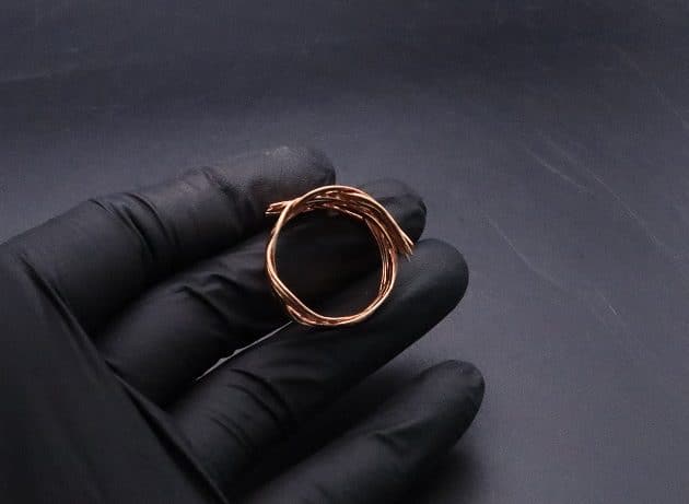 Wire-Wrapping Hammered Copper Ocean Wave Ring Tutorial 16