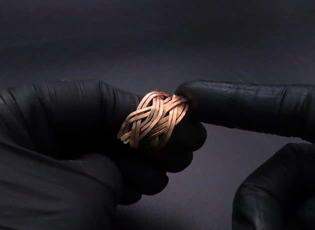 Wire-Wrapping Hammered Copper Ocean Wave Ring Tutorial 17