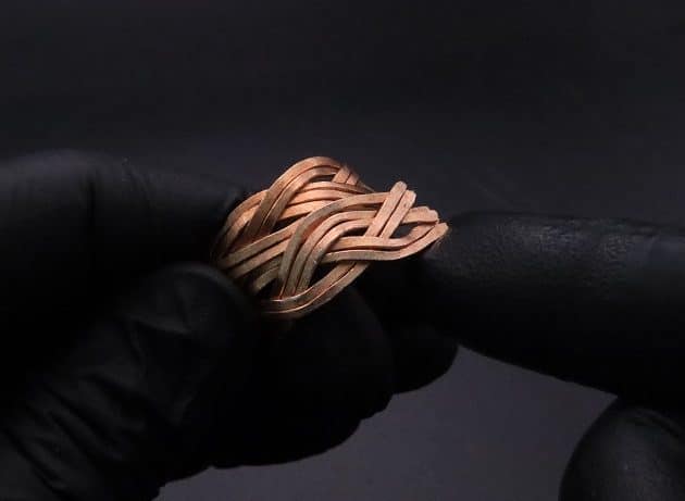 Wire-Wrapping Hammered Copper Ocean Wave Ring Tutorial 18