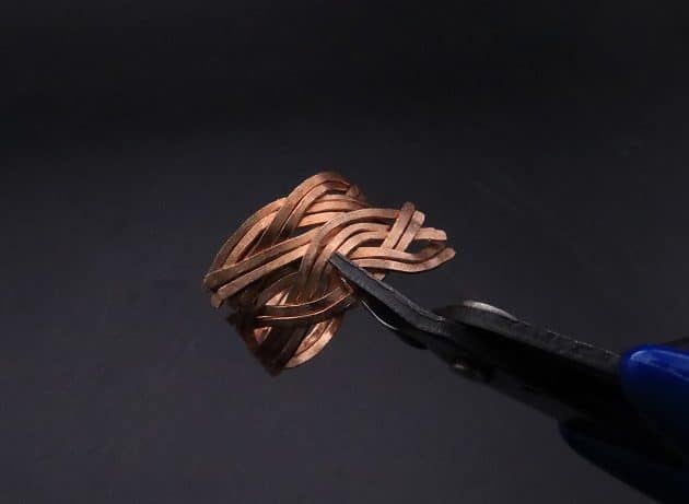 Wire-Wrapping Hammered Copper Ocean Wave Ring Tutorial 19