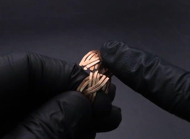 Wire-Wrapping Hammered Copper Ocean Wave Ring Tutorial 20
