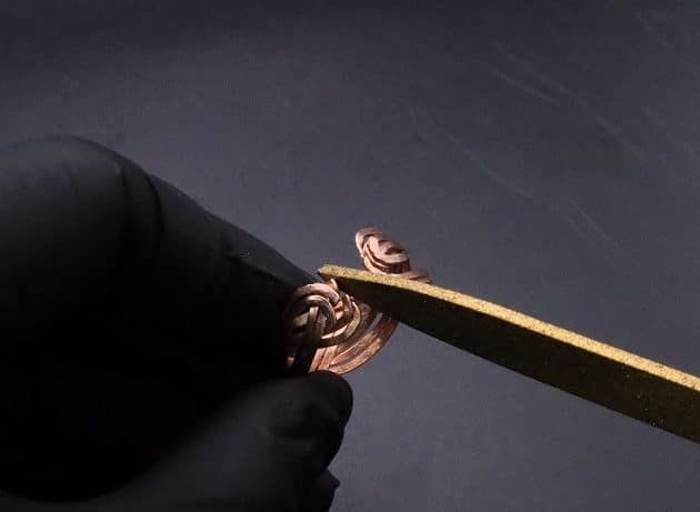 Wire-Wrapping Hammered Copper Ocean Wave Ring Tutorial 25