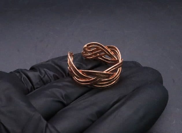 Wire-Wrapping Hammered Copper Ocean Wave Ring Tutorial 30