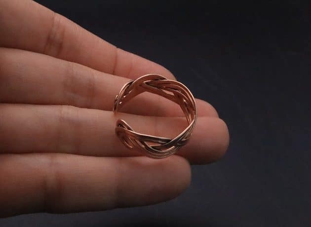 Wire-Wrapping Hammered Copper Ocean Wave Ring Tutorial 34