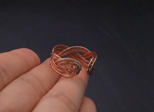 Wire-Wrapping Hammered Copper Ocean Wave Ring Tutorial 35