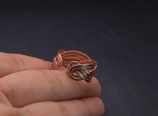 Wire-Wrapping Hammered Copper Ocean Wave Ring Tutorial 36
