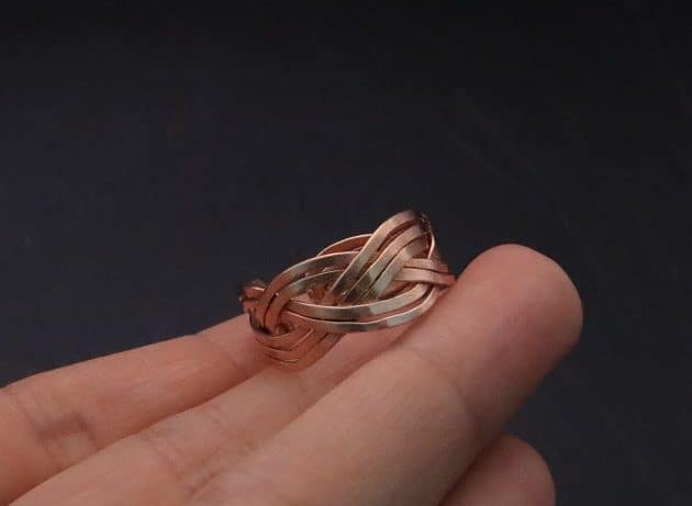 Wire-Wrapping Hammered Copper Ocean Wave Ring Tutorial 39