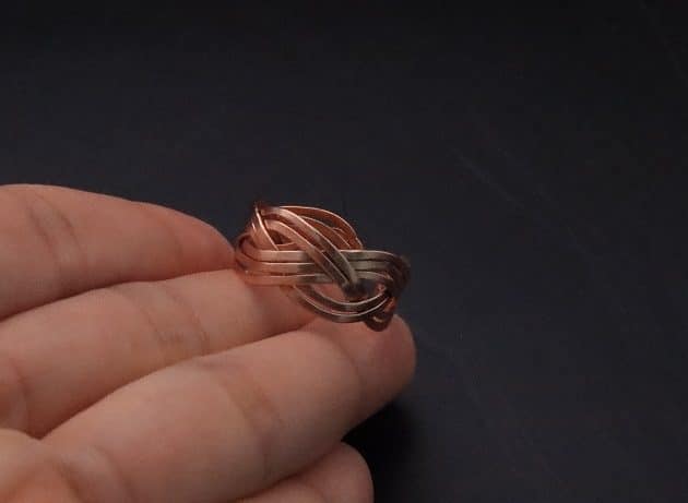 Wire-Wrapping Hammered Copper Ocean Wave Ring Tutorial 40