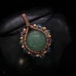 Wire-Wrapping Green Jade Cabochon With Crystal Beads Pendant Tutorial 0
