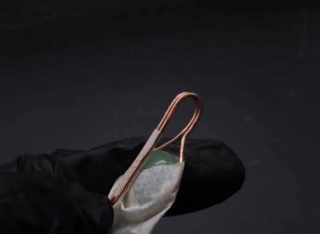 Wire-Wrapping Green Jade Cabochon With Crystal Beads Pendant Tutorial 12