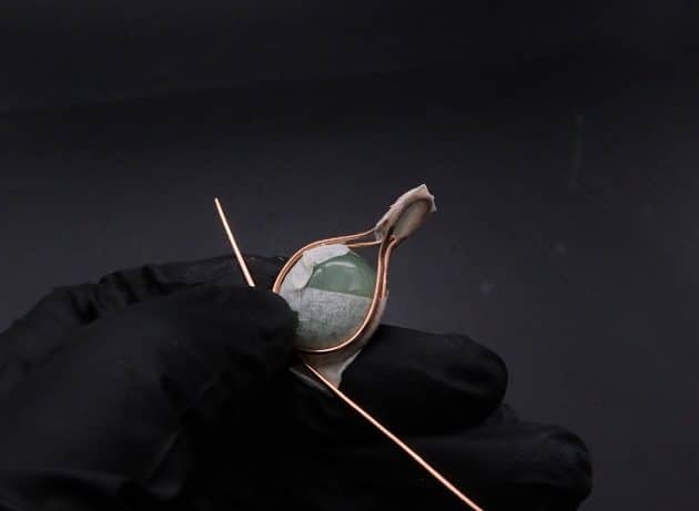 Wire-Wrapping Green Jade Cabochon With Crystal Beads Pendant Tutorial 15